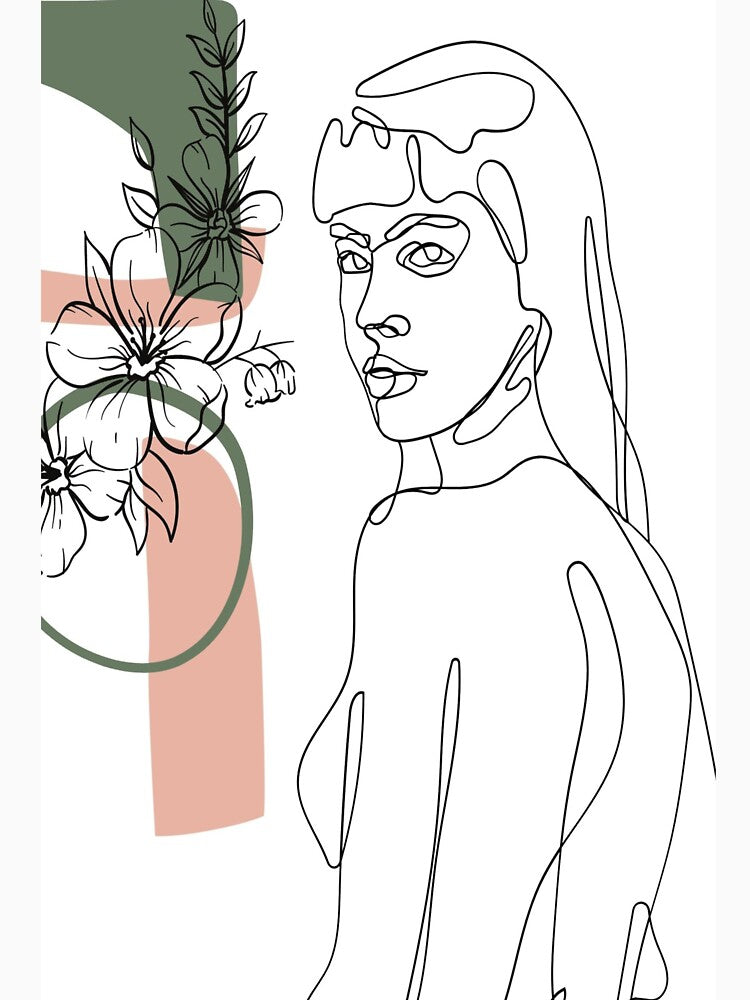 Line art girl minimalist illustration by Artandstonesgr T-Shirts, Hoodie, Sweatshirt | BlankRebels.com (Image 3)