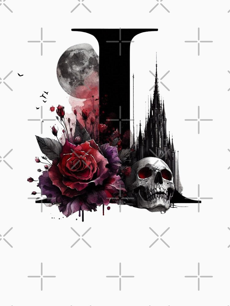 Gothic Halloween Skull and Roses I by CultDigHoriz T-Shirts, Hoodie, Sweatshirt | BlankRebels.com (Image 3)