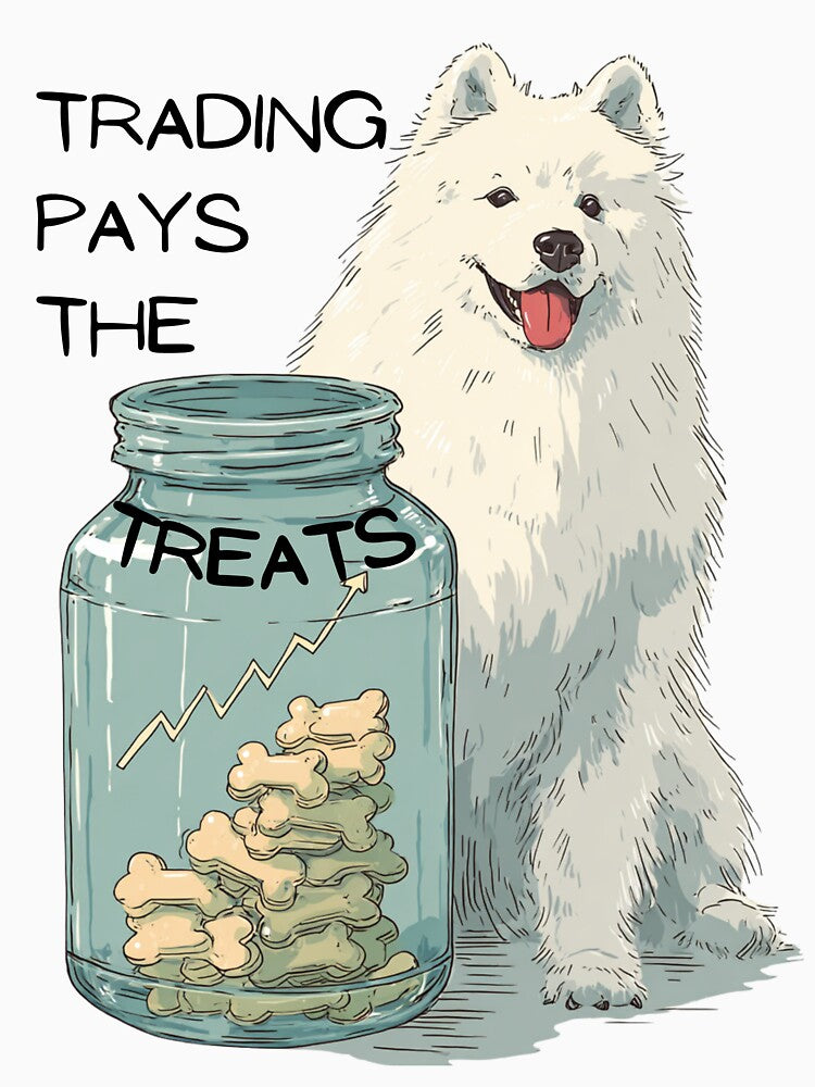 Trading Pays for Treats – Funny Samoyed Dog Trader Design by Kovrika T-Shirts, Hoodie, Sweatshirt | BlankRebels.com (Image 3)