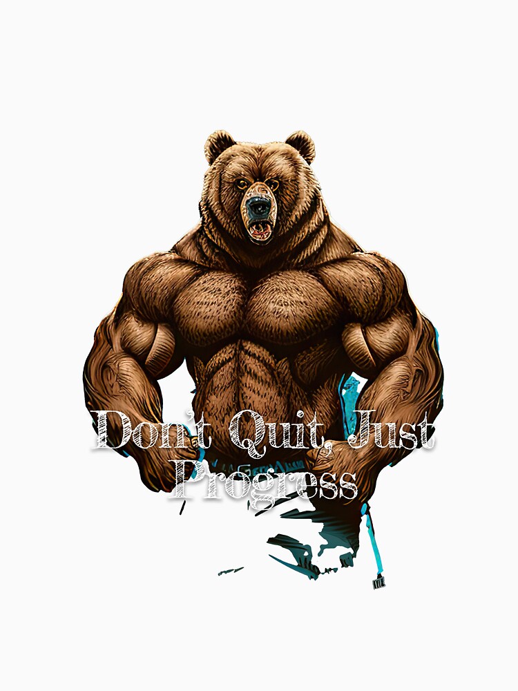 Don't Quit, Just Progress Bodybuilding Fitness Gym Workout Exercise Merch Print  Design by tengamerx T-Shirts,... (Image 3)