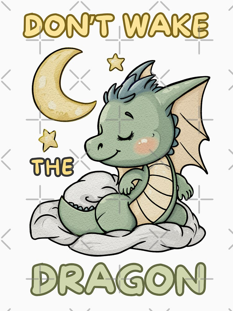 Don’t Wake the Dragon – Cute Pastel Baby Dragon Sleeping | Dear My Dragon Design by jindezign T-Shirts, Hoodie,... (Image 3)