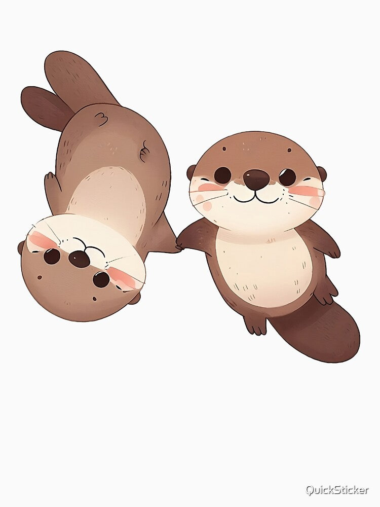 Cute couple of otters holding hands by QuickSticker T-Shirts, Hoodie, Sweatshirt | BlankRebels.com (Image 3)
