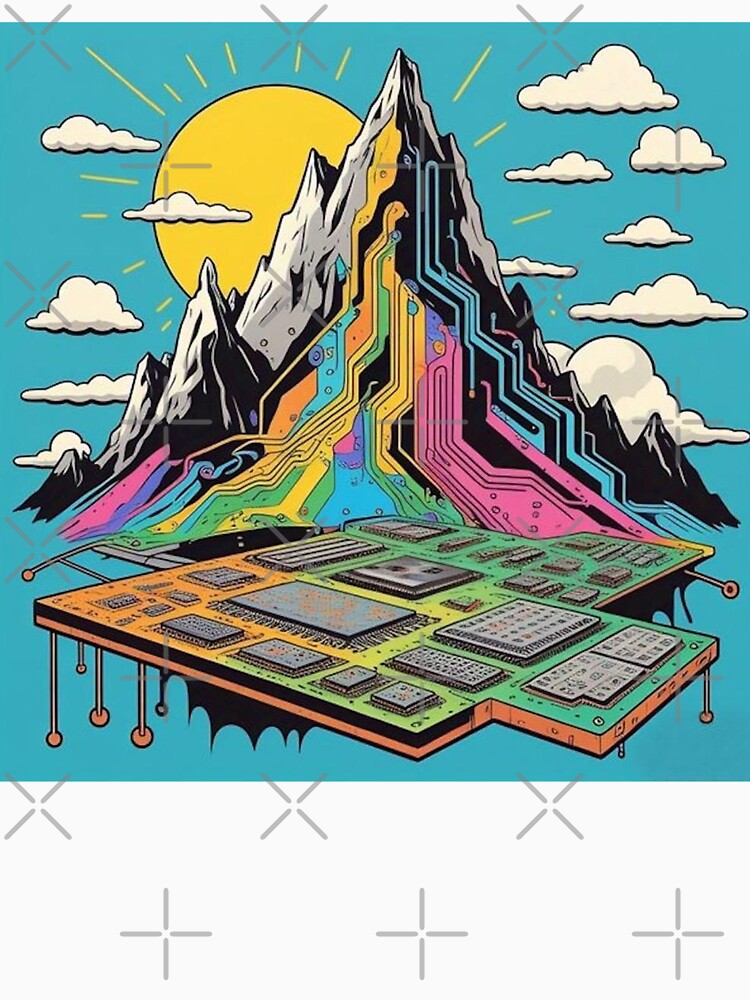 Digital Peaks – Pop Art Circuit Mountain by Esterlane T-Shirts, Hoodie, Sweatshirt | BlankRebels.com (Image 3)