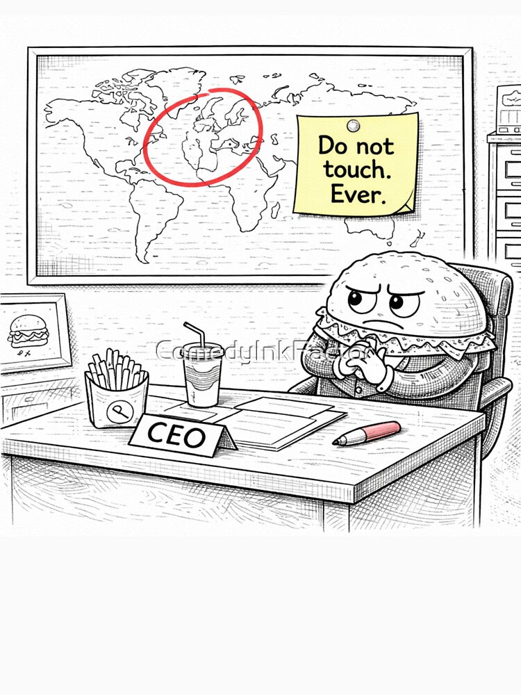 Sarcastic CEO Burger – Corporate Office Humor Wall Art by ComedyInkFactor T-Shirts, Hoodie, Sweatshirt (Image 3)