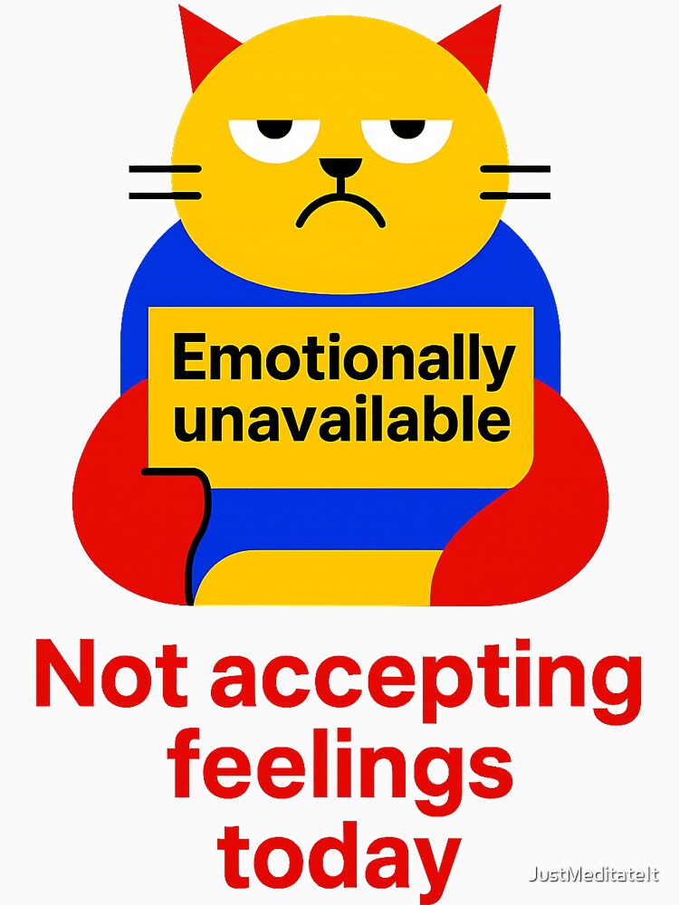 Emotionally unavailable – For Introverts with Bite | Witty Minimalist Vibe by JustMeditateIt T-Shirts, Hoodie,... (Image 3)