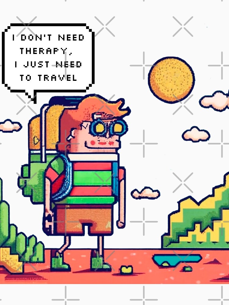 I don't need therapy, I just need to travel | Pixel Style by CircinusStore T-Shirts, Hoodie, Sweatshirt (Image 3)