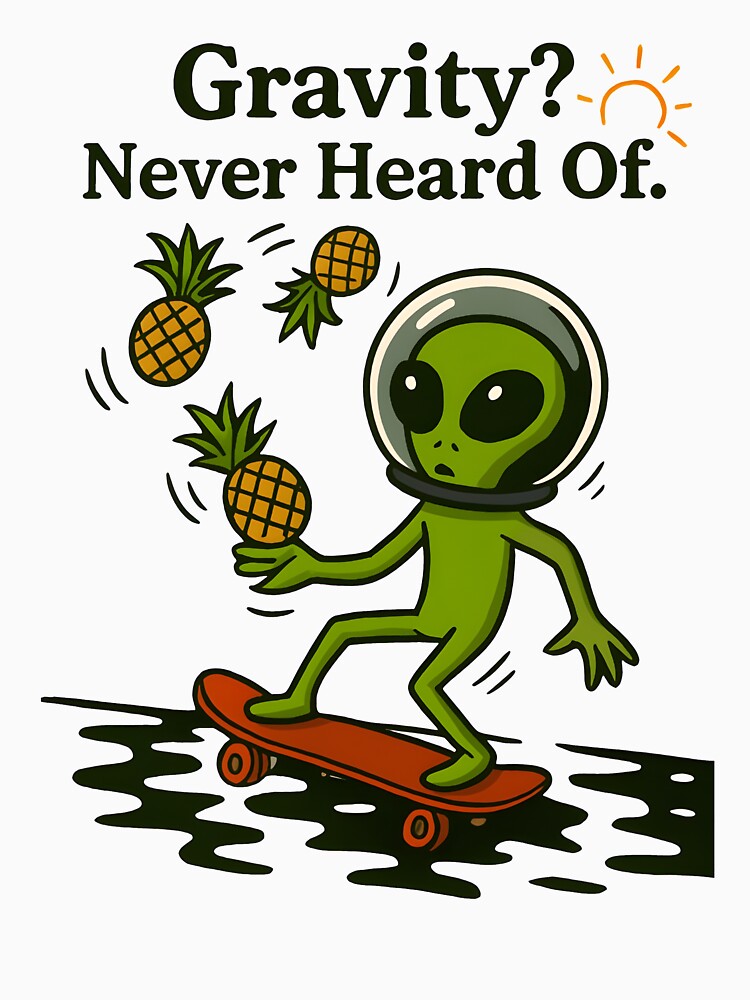 Gravity? Never Heard Of – Alien Skateboard Fun by NUVORO26 T-Shirts, Hoodie, Sweatshirt | BlankRebels.com (Image 3)