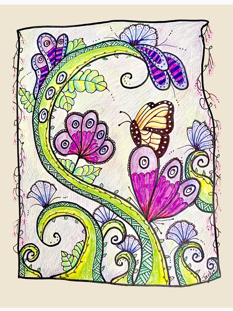 Butterfly and Flowers by JackiesTshirts