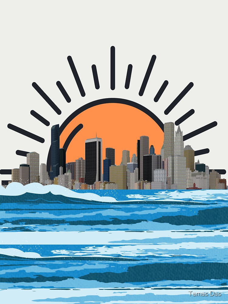 Sunset Over Newyork city,city sunset,cityscape sunset,Beach Sunset Sky, by Tamas Das T-Shirts, Hoodie, Sweatshirt (Image 3)