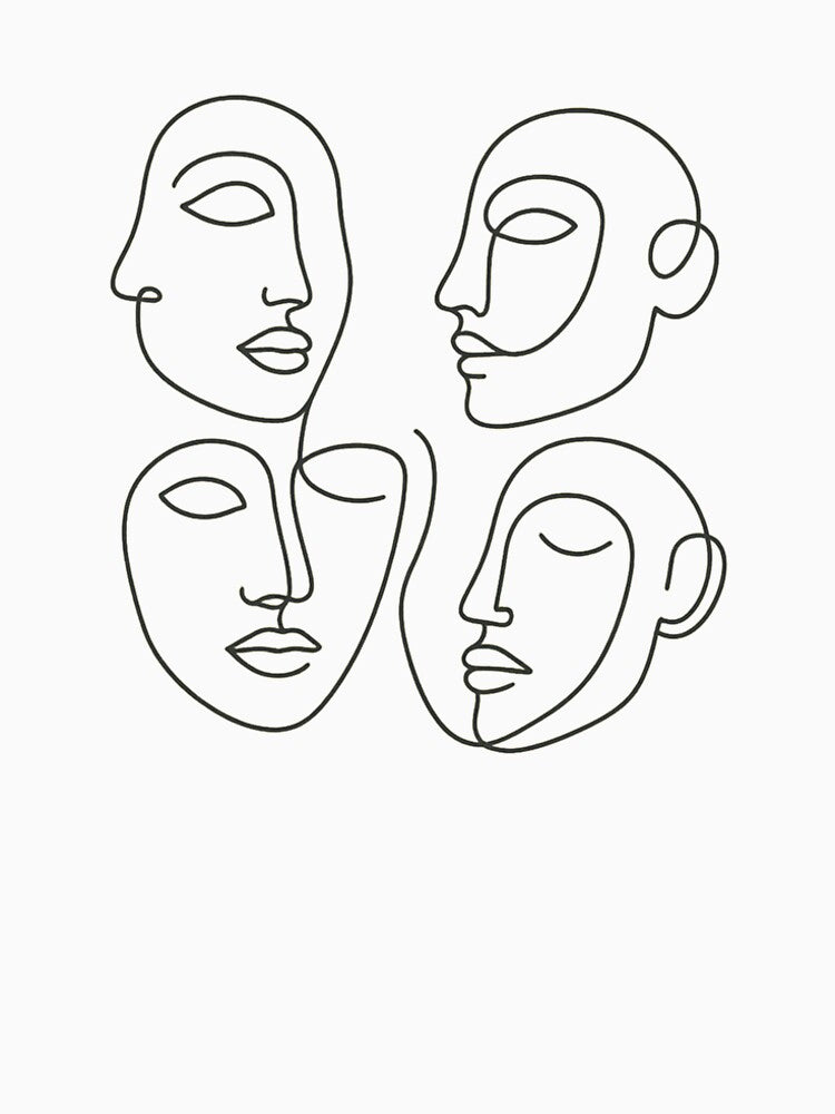Minimal Line Art Faces by mav7designs T-Shirts, Hoodie, Sweatshirt | BlankRebels.com (Image 2)