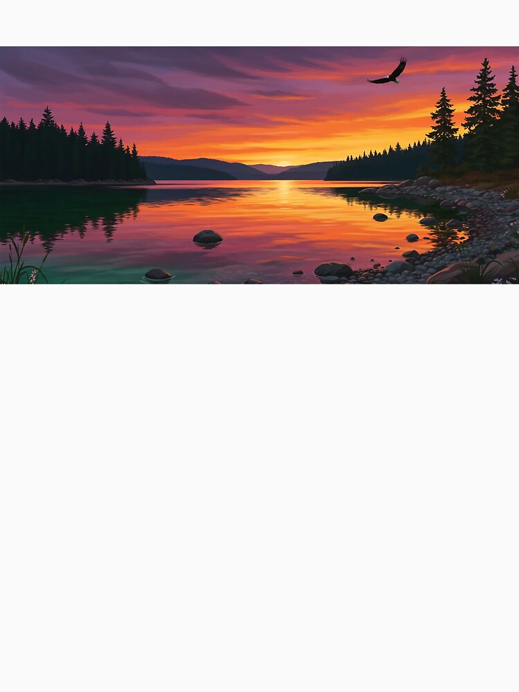 Golden Sunset Over Tranquil Lake Landscape by Articooler T-Shirts, Hoodie, Sweatshirt | BlankRebels.com (Image 3)