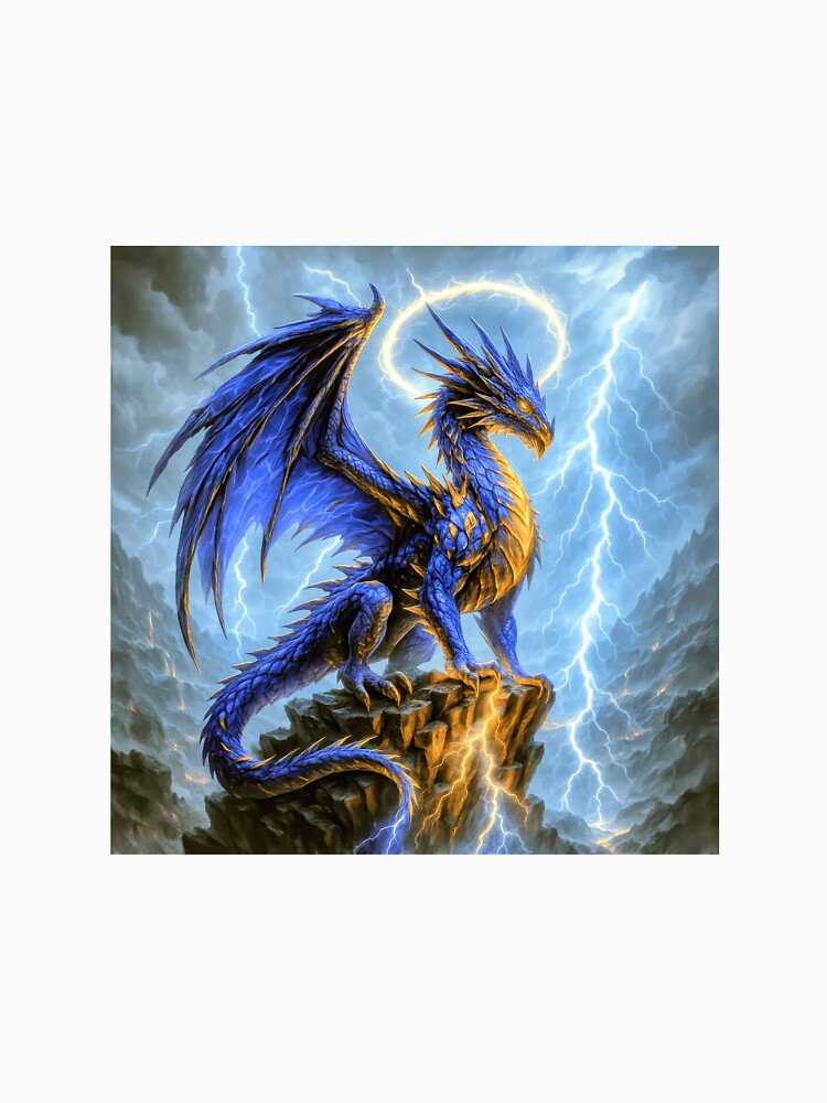 Celestial Storm Dragon – Lightning Guardian Fantasy Art by DrakariArt T-Shirts, Hoodie, Sweatshirt (Image 3)