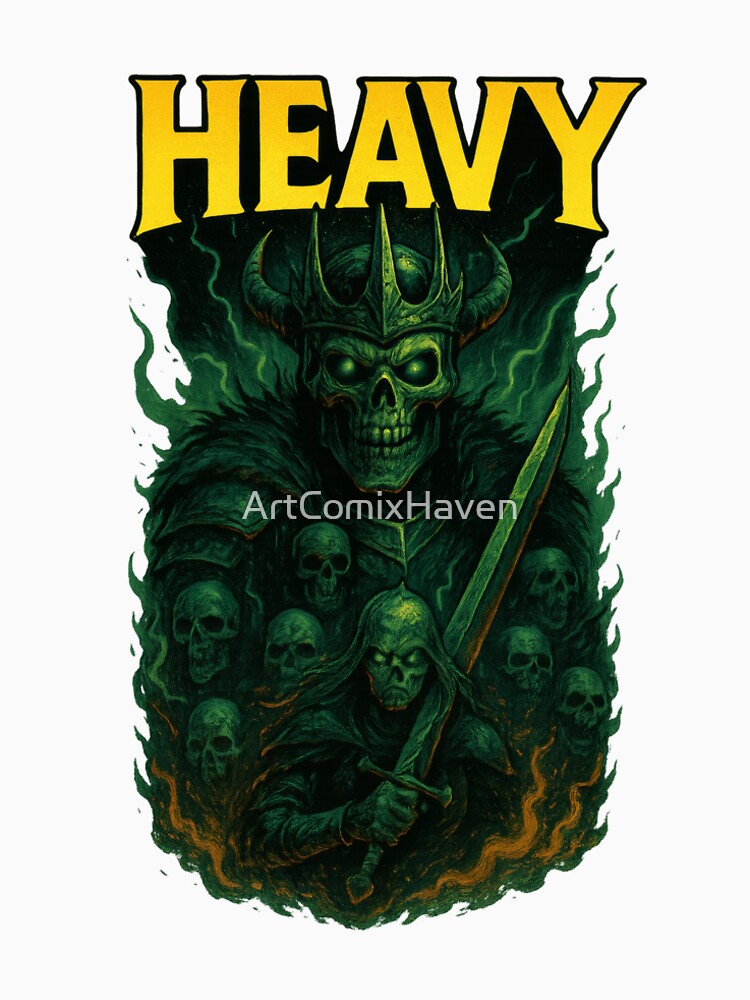 Green Death King Skull Army Heavy Art by ArtComixHaven T-Shirts, Hoodie, Sweatshirt | BlankRebels.com (Image 2)