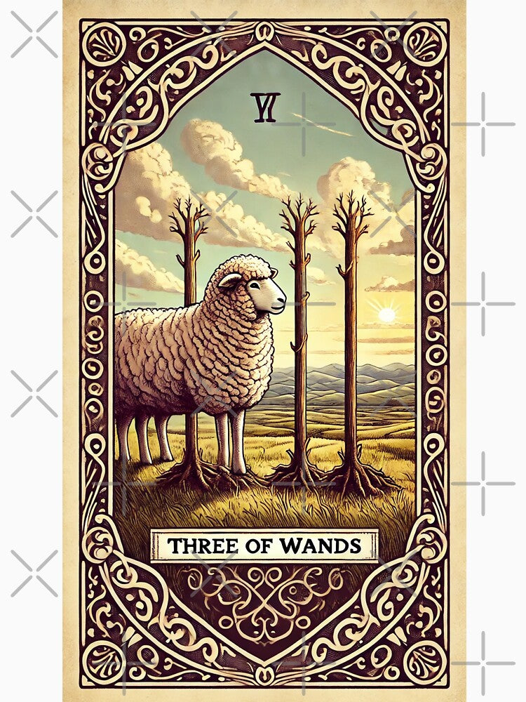 Sheepism Tarot – Three of Wands by Thpoar T-Shirts, Hoodie, Sweatshirt | BlankRebels.com (Image 3)