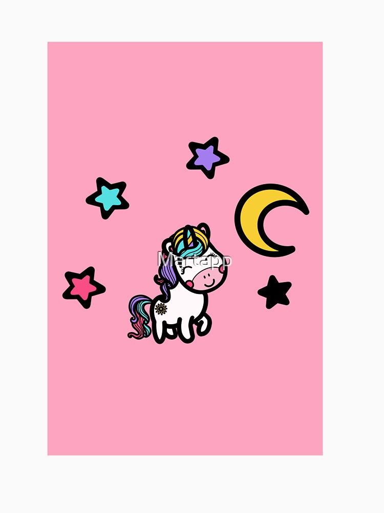 Magical Unicorn Dreams with moons and stars in pastel tones by Martapp T-Shirts, Hoodie, Sweatshirt (Image 3)