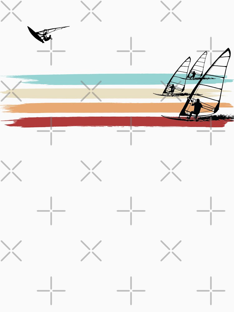 Windsurfing Retro Racing Paint Stripe Windsurfer T-Shirts, Hoodie, Sweatshirt