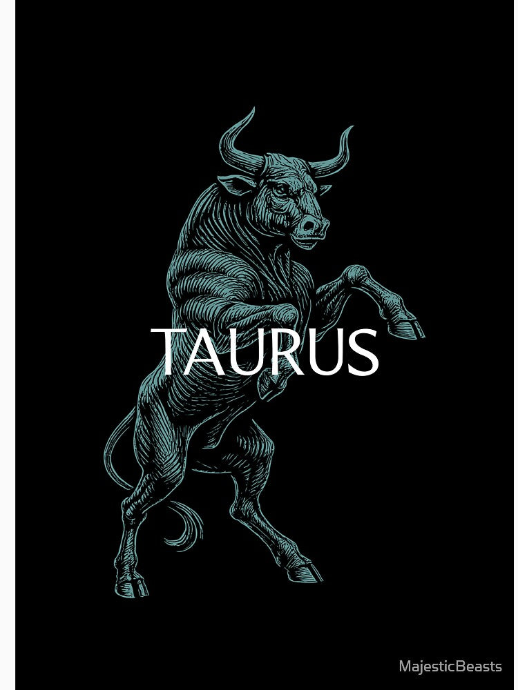 Taurus Zodiac – Vintage Bull in Teal on Black by MajesticBeasts T-Shirts, Hoodie, Sweatshirt | BlankRebels.com (Image 3)