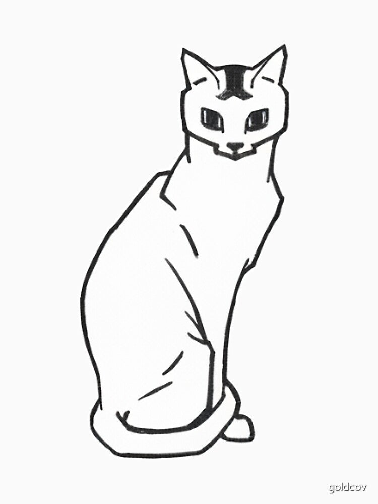 cute cat aesthetic – minimalist art print by goldcov T-Shirts, Hoodie, Sweatshirt | BlankRebels.com (Image 3)