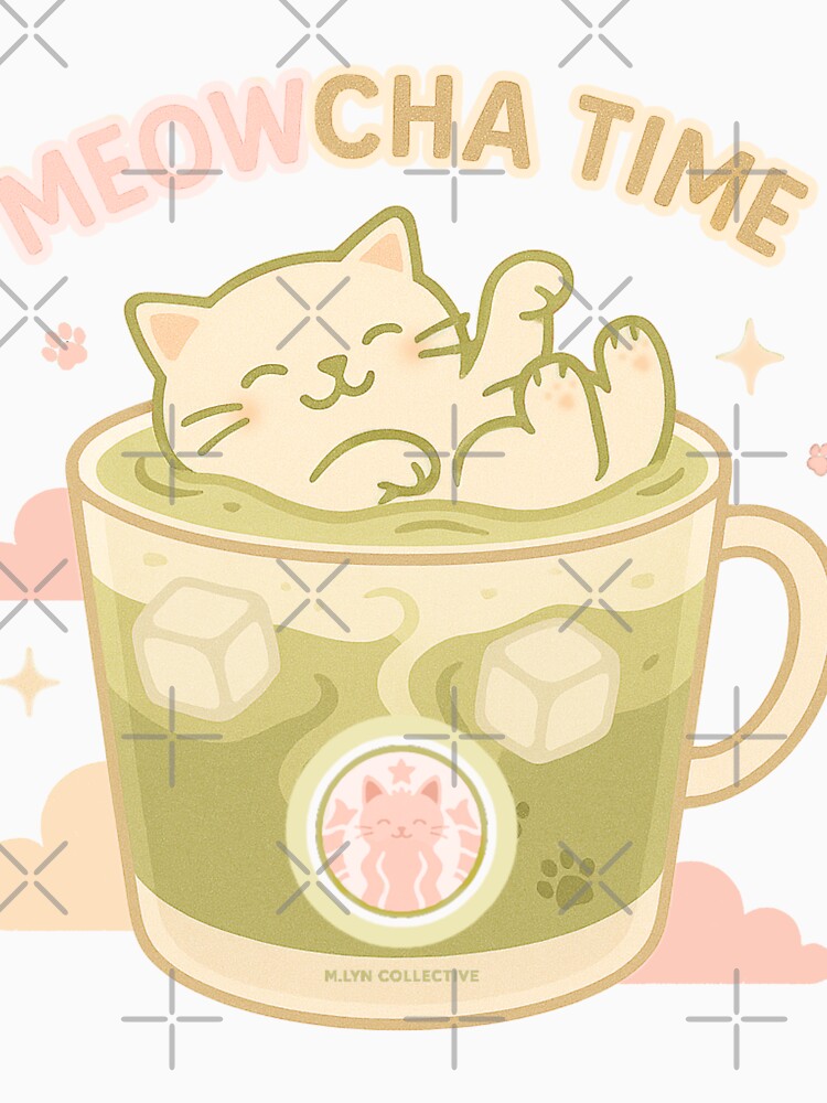 Meowcha Time – Dreamy Relaxing Cat in Iced Matcha by MLynCollective T-Shirts, Hoodie, Sweatshirt | BlankRebels.com (Image 3)
