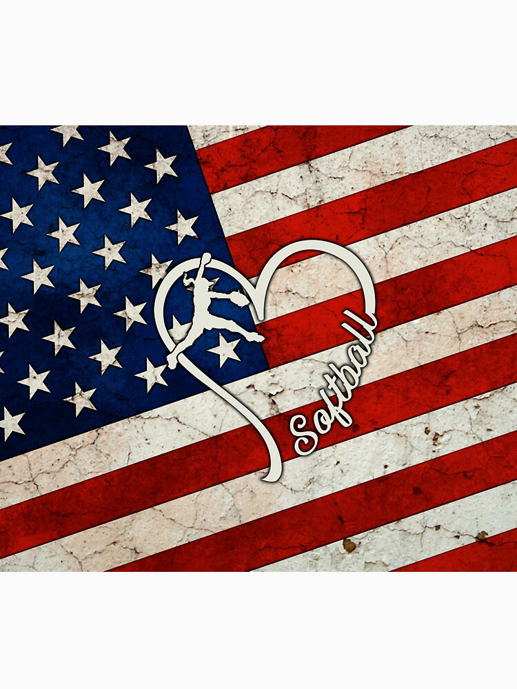 Softball Love Heart American Flag by LittleShop79 T-Shirts, Hoodie, Sweatshirt | BlankRebels.com (Image 3)