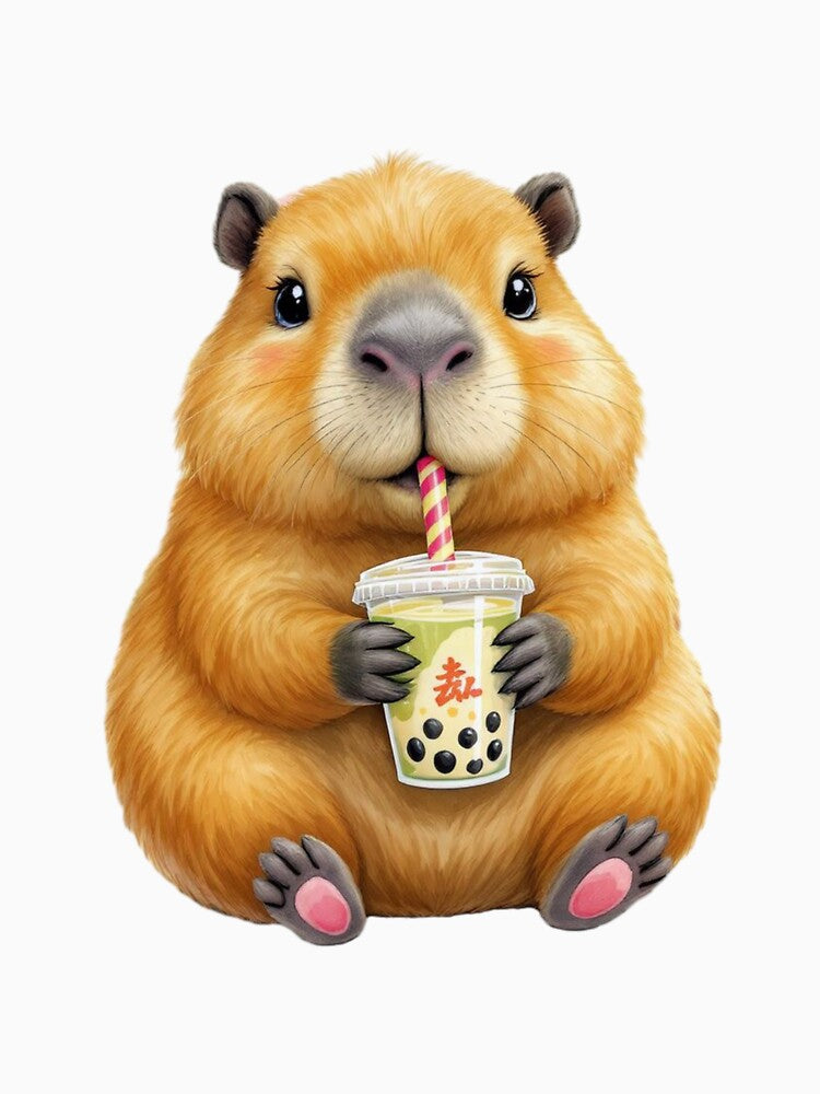 Capybara With Bubble Tea by HappySproutArt T-Shirts, Hoodie, Sweatshirt | BlankRebels.com (Image 3)