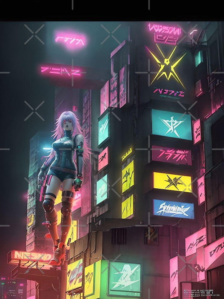 Neon Pulse: Cyberpunk City Block by Esterlane T-Shirts, Hoodie, Sweatshirt | BlankRebels.com (Image 3)