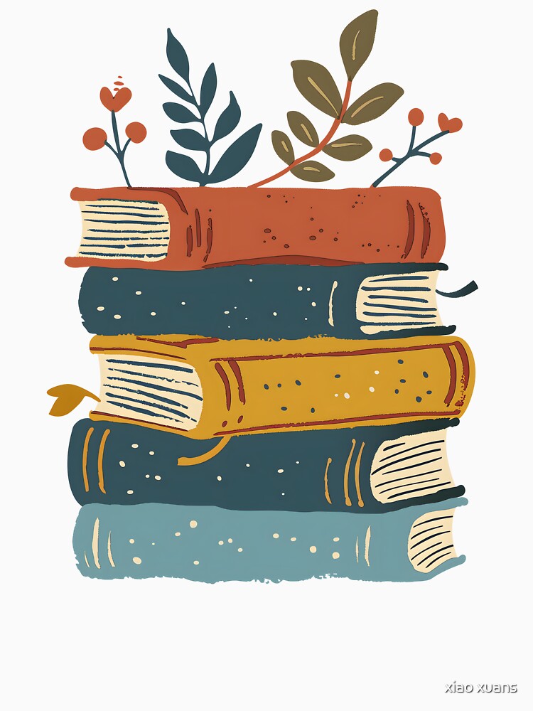Blue and Red Bookstack by xiao xuans T-Shirts, Hoodie, Sweatshirt | BlankRebels.com (Image 3)