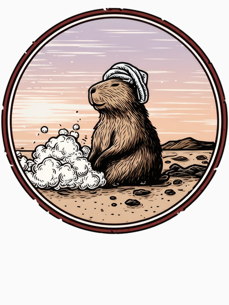 Capybara Hot Springs Badge by T-pocket T-Shirts, Hoodie, Sweatshirt | BlankRebels.com (Image 3)