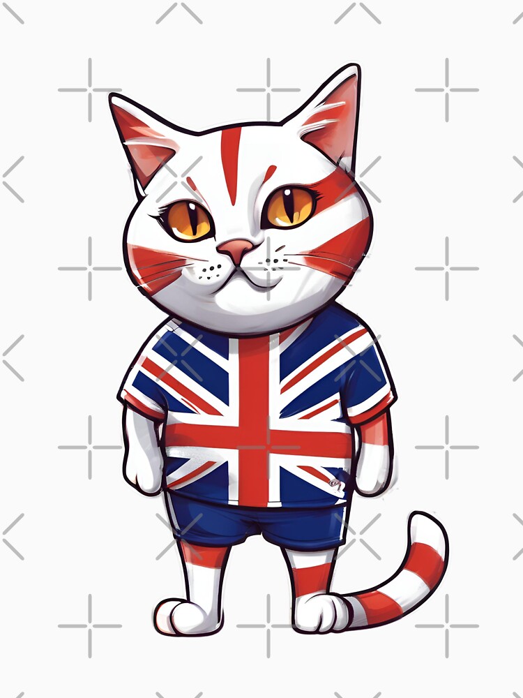 England UK Sports Team: a Cat wearing colours of British Flag D04 by PerfectDay2Play