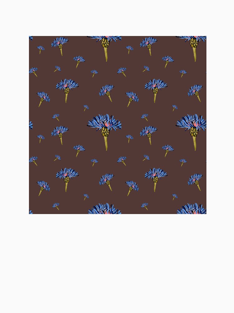 Flower Blue Violet Pattern Hand Drawn Watercolor Dark Yana Mustafina Boho Soulful T-Shirts, Hoodie, Sweatshirt