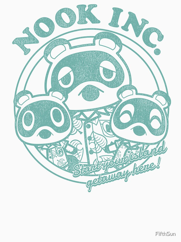 Animal Crossing: New Horizons Nook Inc. Getaway Faded Badge by FifthSun T-Shirts, Hoodie, Sweatshirt (Image 3)