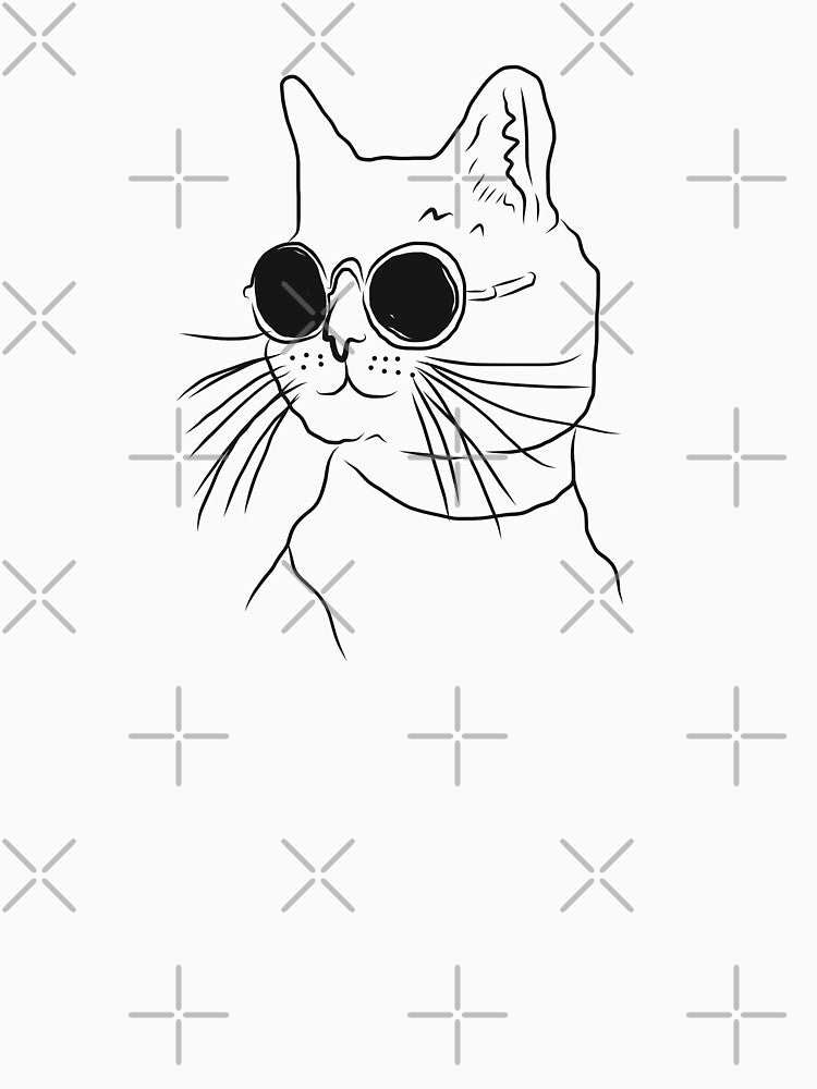 Cool cat minimalist design funny cat with sunglasses by Tropical Blood