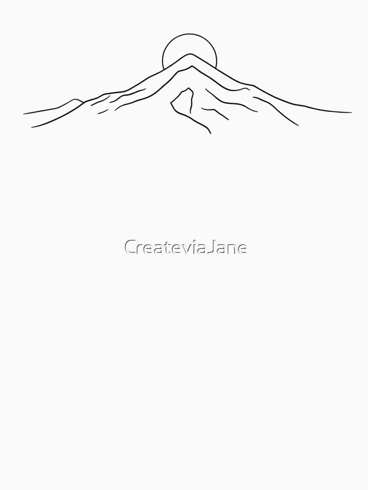 Minimalist Single-Line Mountain with Sun & Moon – Japanese Zen Line Art by CreateviaJane T-Shirts, Hoodie,... (Image 3)