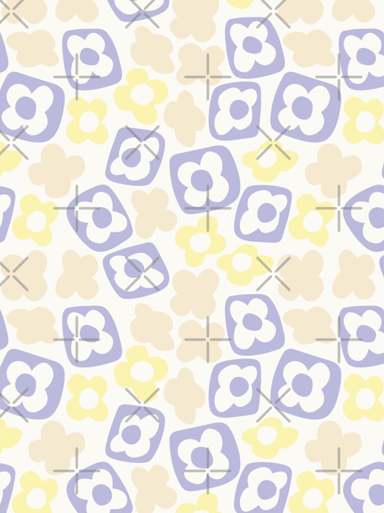 BOHO BOXY MODERN FLOWER PATTERN PASTEL YELLOW BEIGE LILAC T-Shirts, Hoodie, Sweatshirt