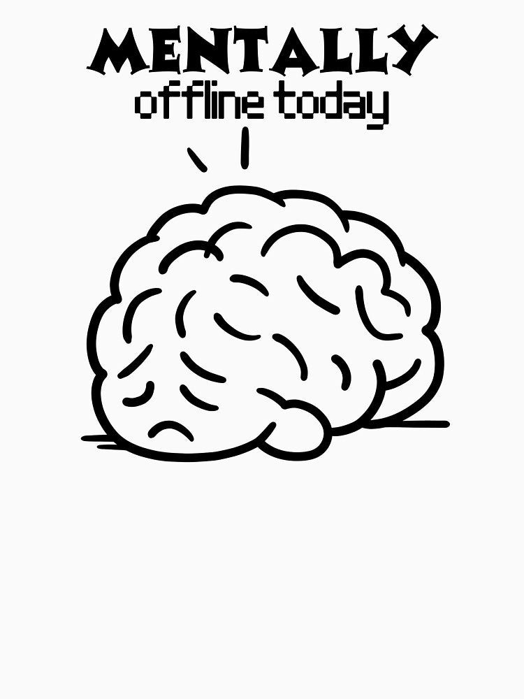 Mentally Offline Today – Funny Brain Minimal Line Art Design by JKLINES LAB T-Shirts, Hoodie, Sweatshirt (Image 3)