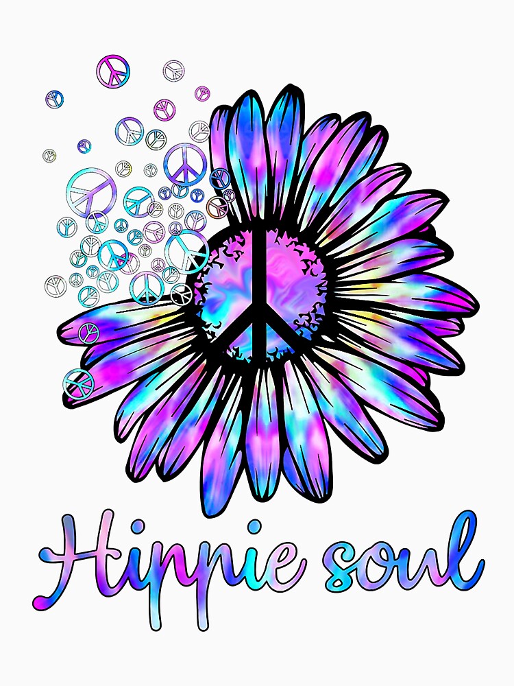 Hippie Soul Psychedelic Daisy Peace Sign by shannange T-Shirts, Hoodie, Sweatshirt | BlankRebels.com (Image 3)