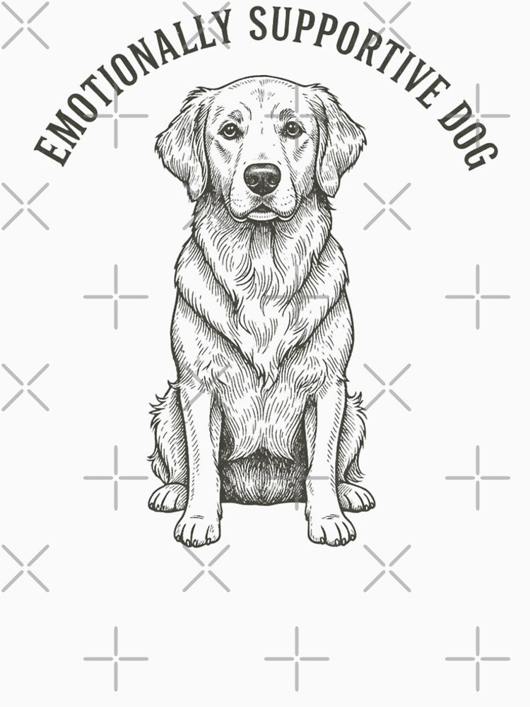 Emotionally Supportive Dog Funny Vintage Dog by DIRTYSKETCHH