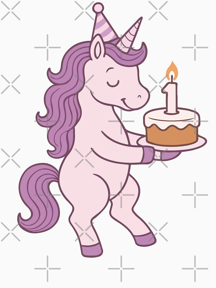 Vintage Purple Unicorn Birthday Cake Retro 1st Birthday by stylishdzign T-Shirts, Hoodie, Sweatshirt (Image 3)