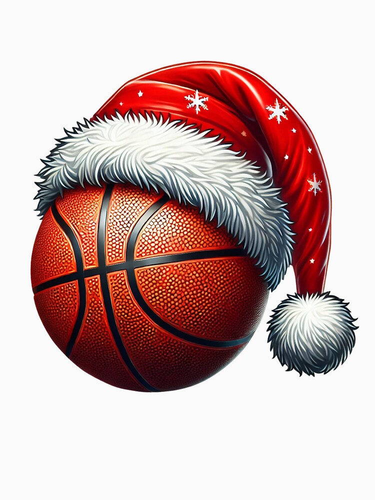 Basketball Ball Wearing a Santa Claus hat Jingle Ball Santa on the Court by Zestfull T-Shirts, Hoodie, Sweatshirt (Image 3)