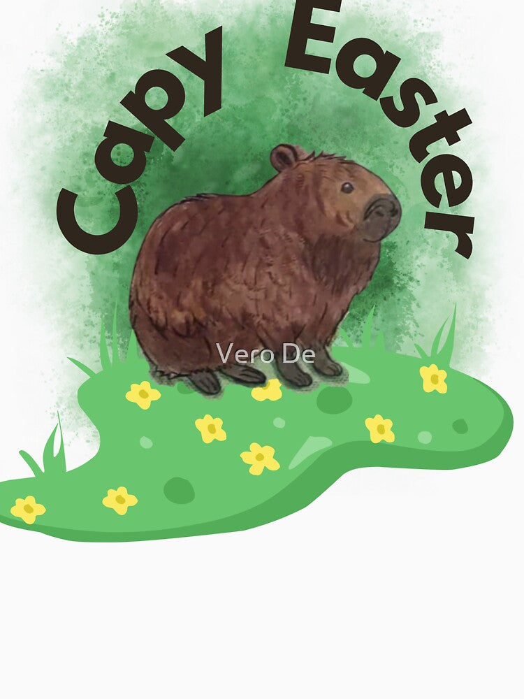 Capy Easter Yellow Flowers Capybara Easter T-Shirts, Hoodie, Sweatshirt