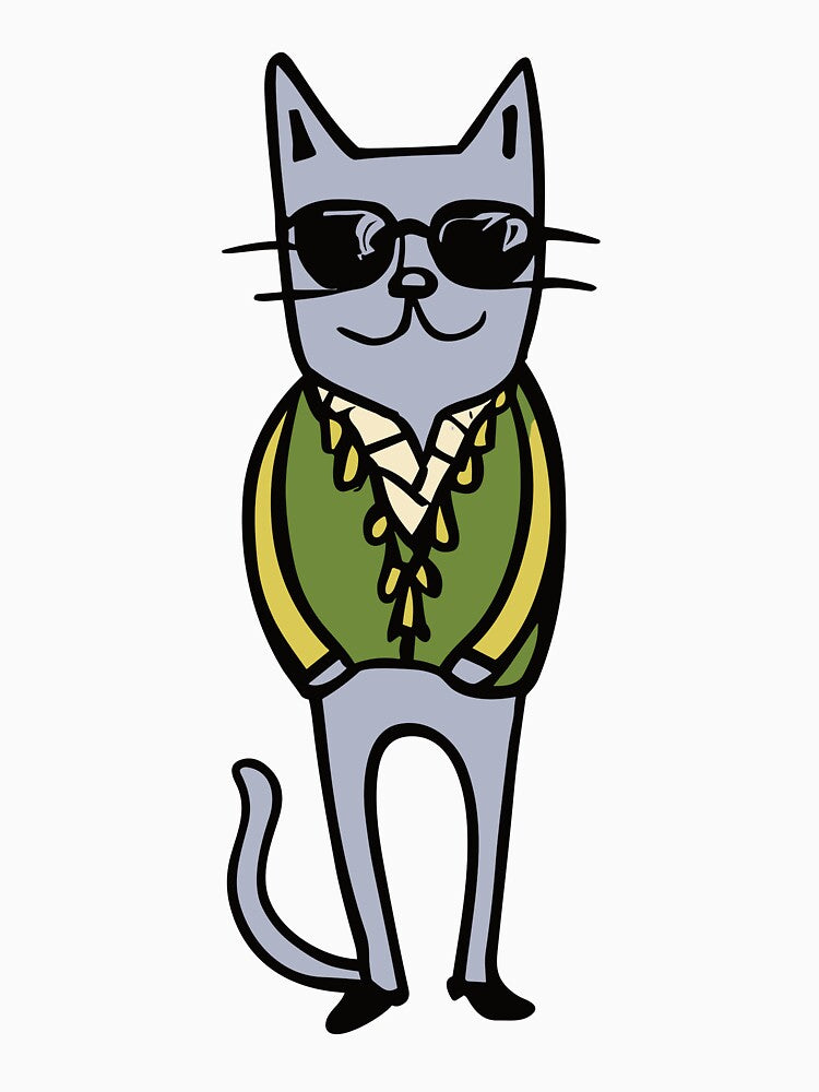 Meow-velous Cat Illustration: A Boho-Chic Tee for the Feline Fanatic by SorryFrog Hoodie, Sweatshirt (Image 3)
