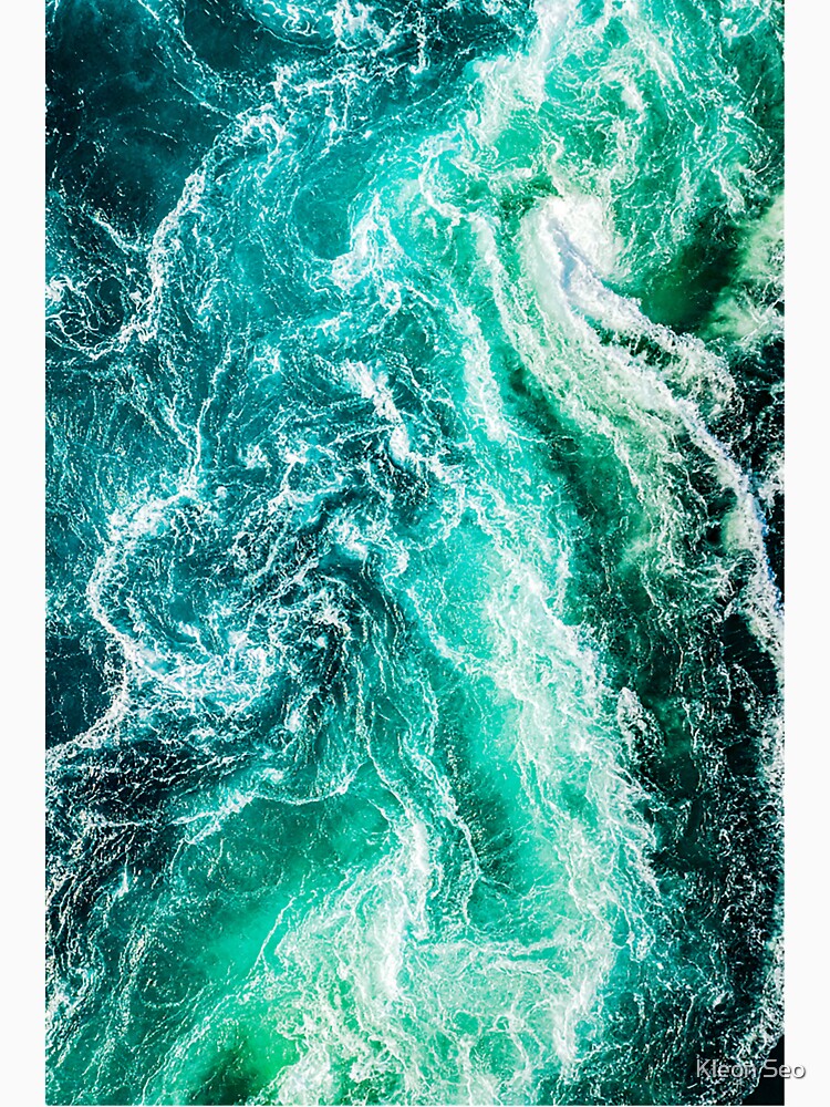 Green Ocean Waves Top Down View by Kleon Seo T-Shirts, Hoodie, Sweatshirt | BlankRebels.com (Image 3)