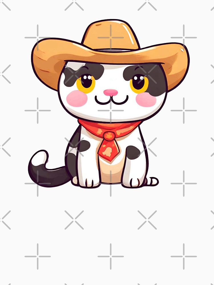 Cowboy Cat, Cute cat wearing cowboy hat, kawaii cat, by PurpleWay T-Shirts, Hoodie, Sweatshirt | BlankRebels.com (Image 3)