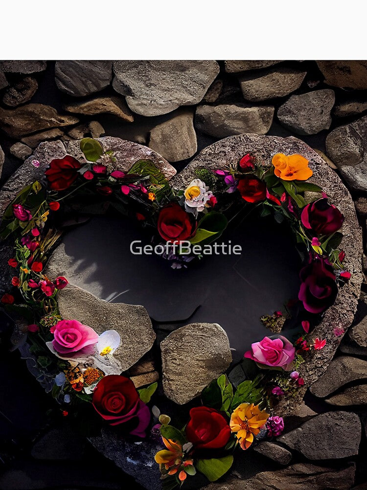 floral heart ring design on a stone wall, both vintage and modern floral wallpaper background new for 2023 by... (Image 3)