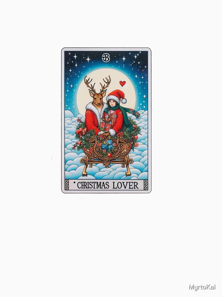 "Christmas Lover" Reindeer Tarot Card by MyrtoKal T-Shirts, Hoodie, Sweatshirt | BlankRebels.com (Image 3)