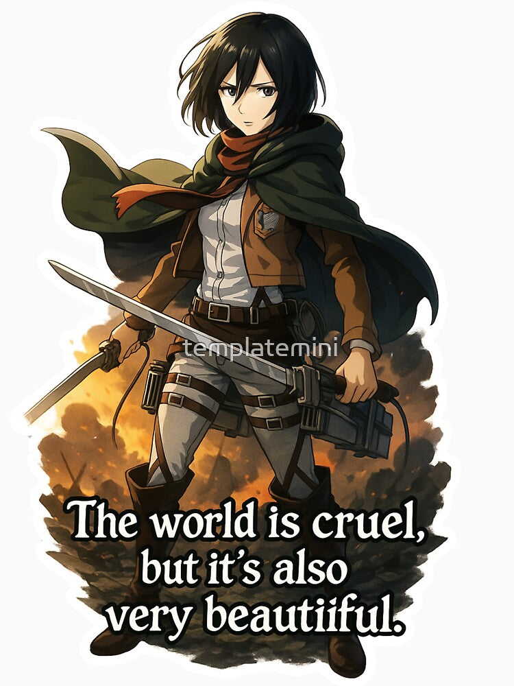 Mikasa Ackerman Attack on Titan | Quote Art | Anime with Quote by Templatemini