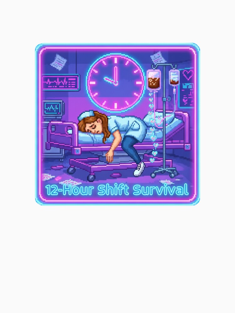 Y2K Sticker - 12 Hour Nurse Shift Funny Gift by OrikuStudio T-Shirts, Hoodie, Sweatshirt | BlankRebels.com (Image 2)