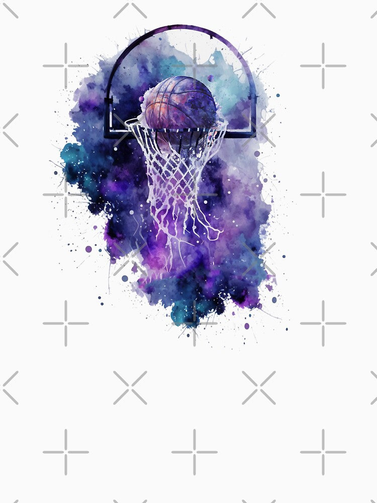 Basketball Girls Cute Blue Purple Watercolor by Med ing T-Shirts, Hoodie, Sweatshirt | BlankRebels.com (Image 3)