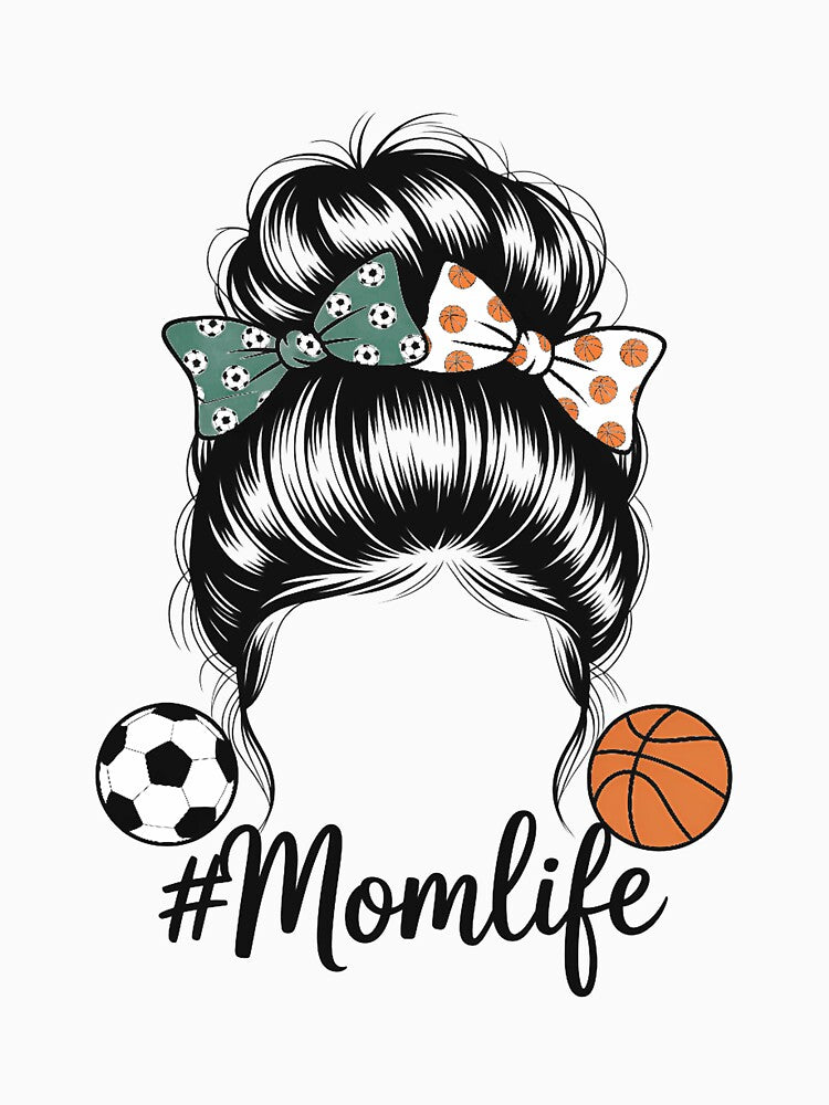 Mom Life Soccer And Basketball Messy Bun Mother Day by EllenJast T-Shirts, Hoodie, Sweatshirt | BlankRebels.com (Image 3)