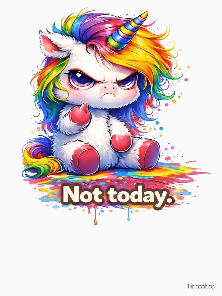 Not today. – Grumpy Unicorn Design by Tinosshop T-Shirts, Hoodie, Sweatshirt | BlankRebels.com (Image 3)